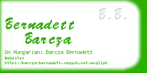 bernadett barcza business card